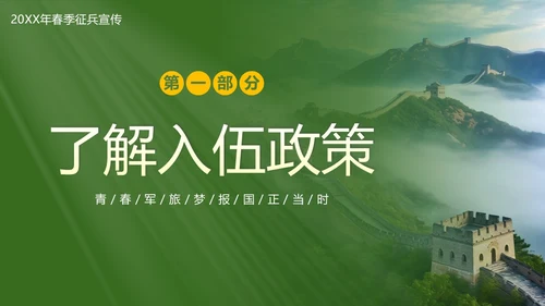 春季征兵宣传培训青春军旅梦报国正当时PPT课件