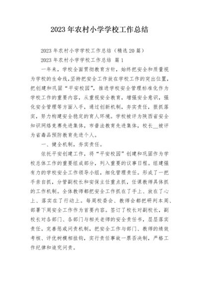2023年农村小学学校工作总结.docx