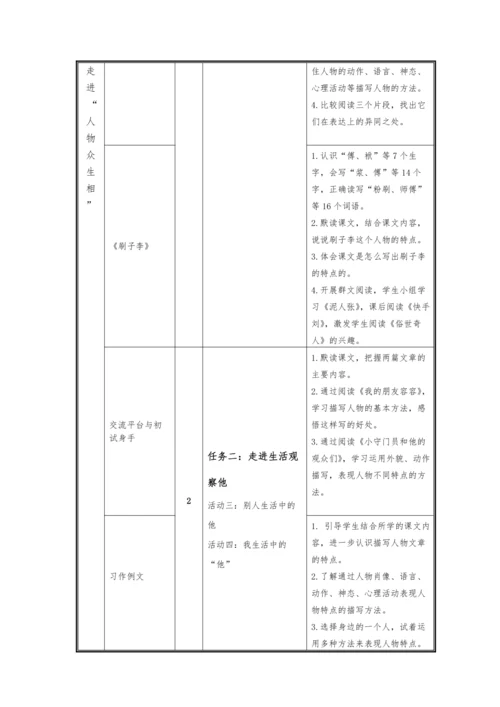 统编版语文五下第五单元 走进“人物众生相” 大单元解读及习作教学设计