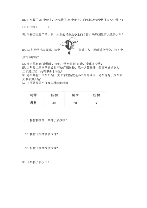 二年级上册数学应用题100道精品（突破训练）.docx