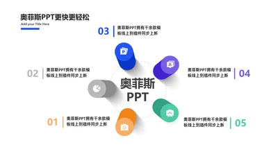 简约风白色并列关系5项PPT