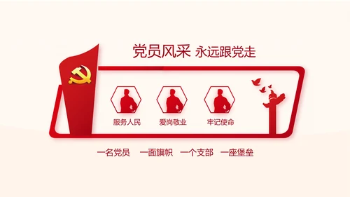 红色基层组织选举换届大会工作总结动态PPT