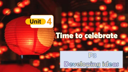 Unit 4 Time to celebrate Developing ideas.课件+音频 外研