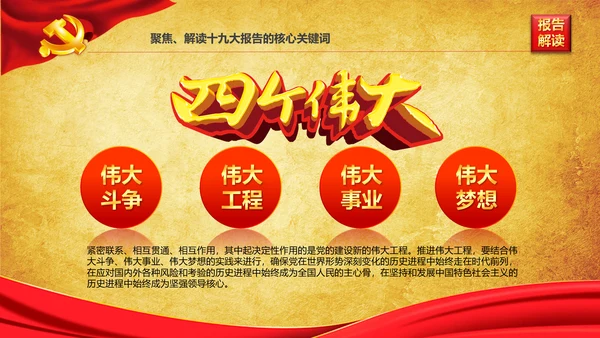 学习贯彻落实十九大报告精神PPT模板课件