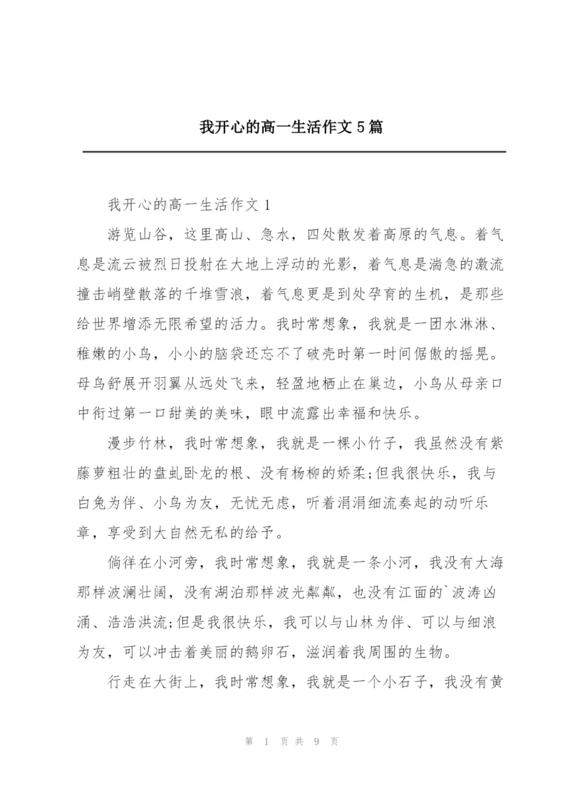 我开心的高一生活作文5篇.docx