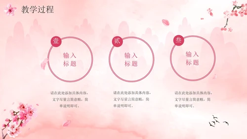 唯美清新桃花中国风说课设计PPT模板