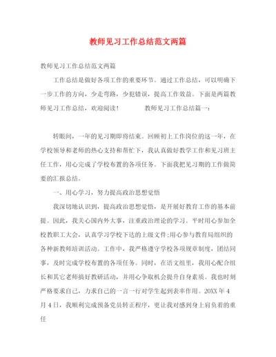 精编之教师见习工作总结范文两篇.docx