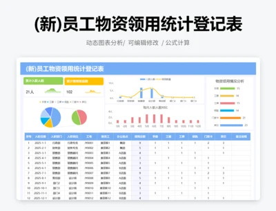 (新)员工物资领用统计登记表