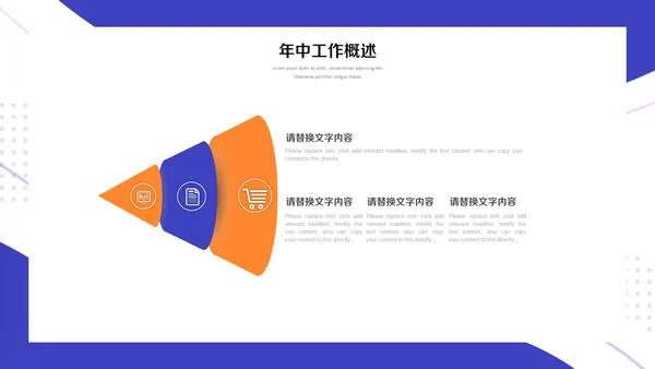 蓝橙动感年中工作总结汇报通用PPT模板