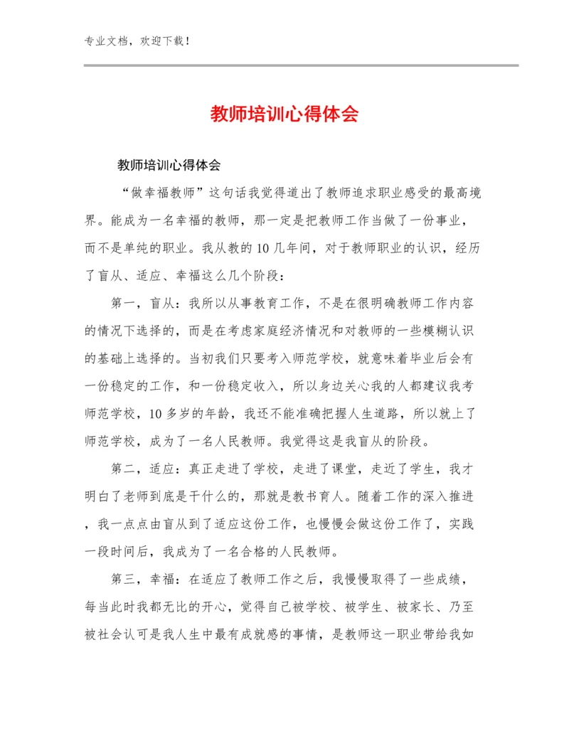 2023教师培训心得体会例文8篇合集.docx