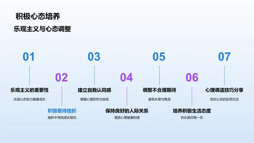 蓝色渐变风大学生生心理健康PPT模板