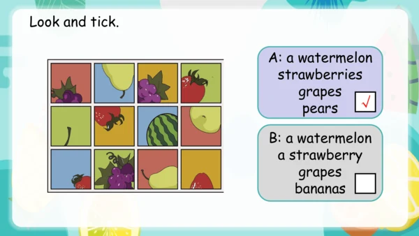 Unit 5 Do you like pears？ Part B Start to read & C