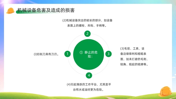 绿色简约风机械伤害安全培训PPT模板