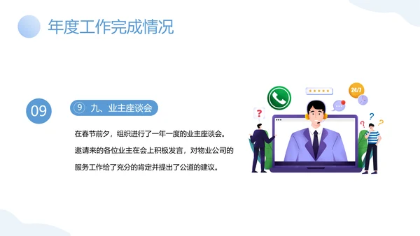物业客服年终工作总结PPT模板