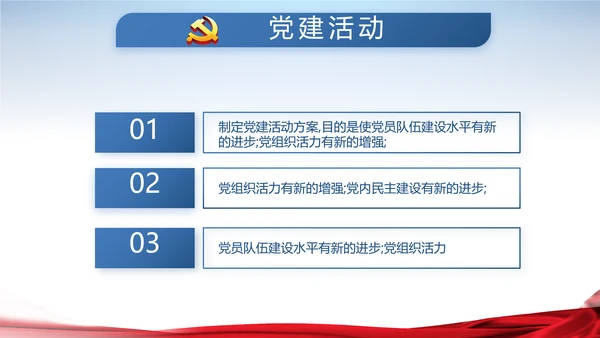 蓝色大气党支部会议党建通用动态PPT模板