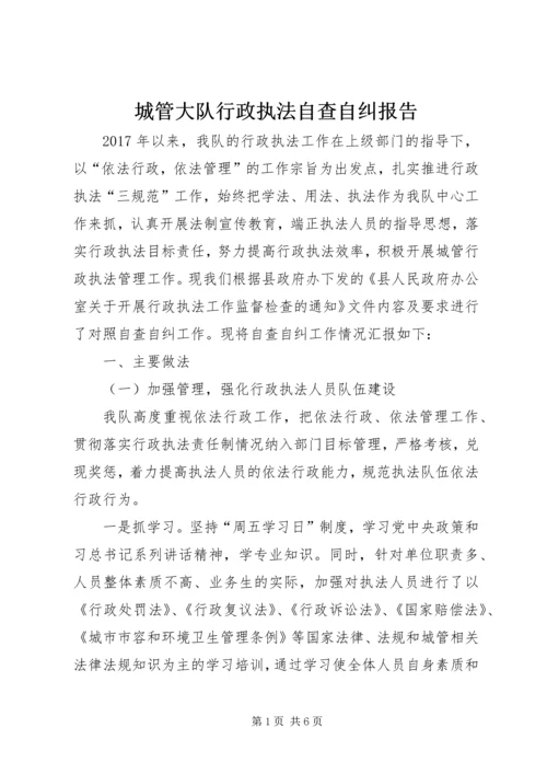 城管大队行政执法自查自纠报告.docx