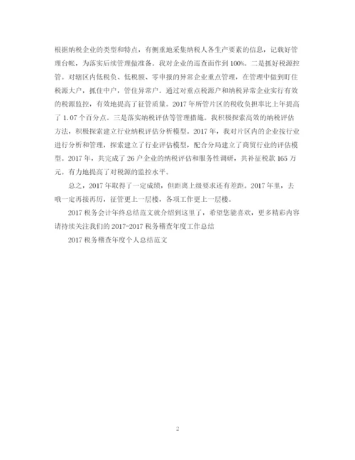 精编之税务会计年终总结范文2.docx