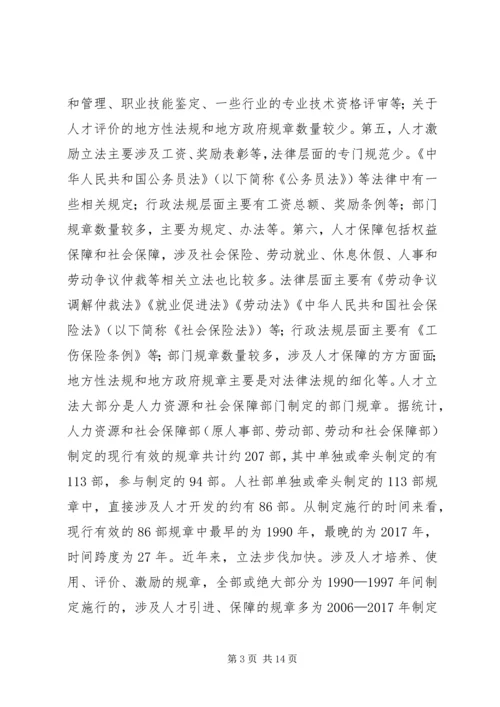 人才法制建设现状与对策.docx