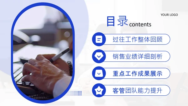 蓝色商务风述职报告PPT