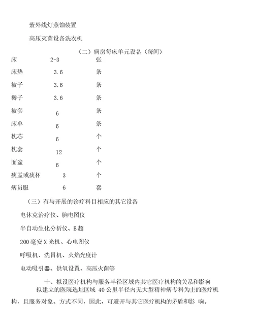 精神病专科医院可行性研究报告页