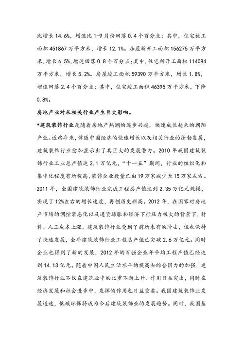关于房地产行业的投资分析报告