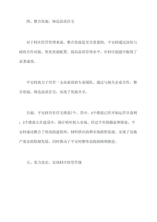 平安村创建半年度总结