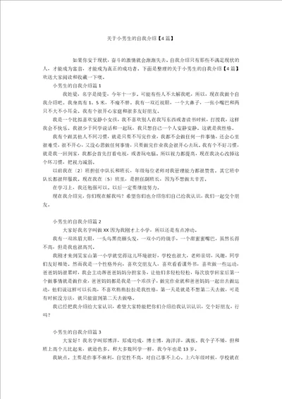 关于小男生的自我介绍4篇