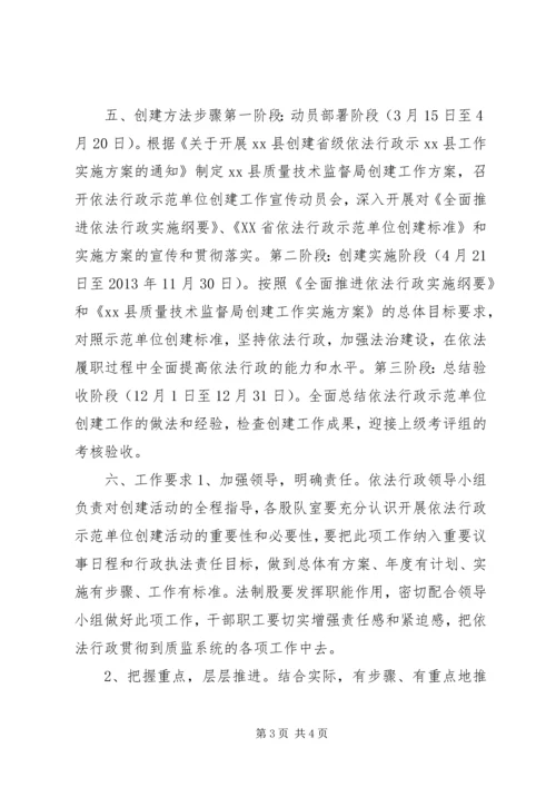 质监局依法行政示范单位创建方案.docx