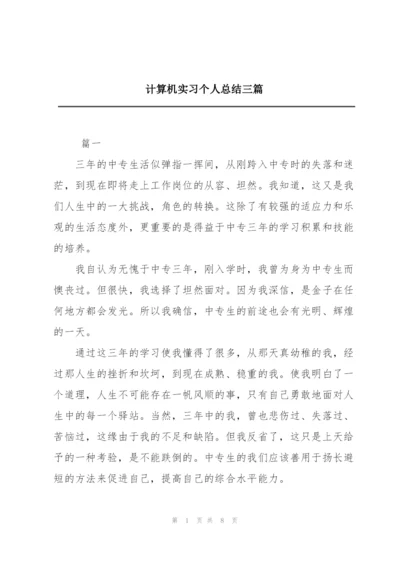 计算机实习个人总结三篇.docx