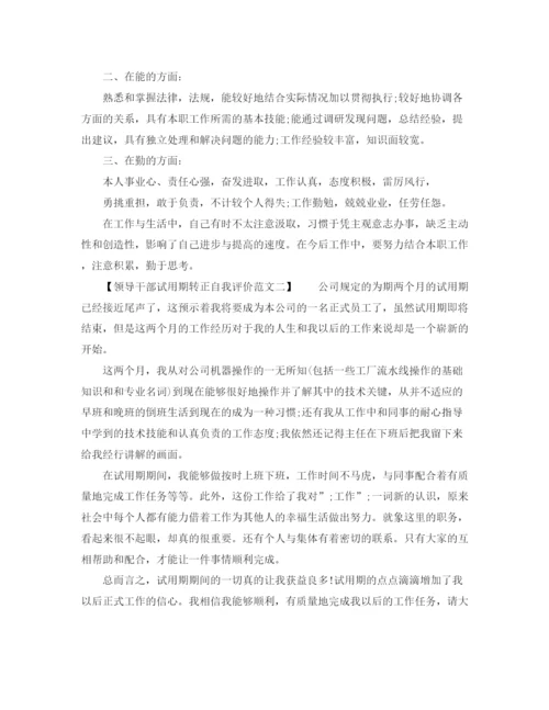 精编之领导干部试用期转正自我评价范文.docx