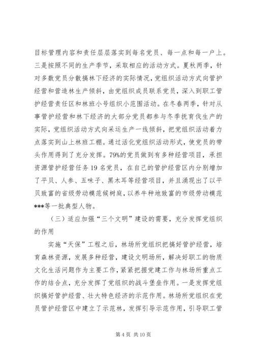 林业局党组织发挥作用情况汇报 (3).docx