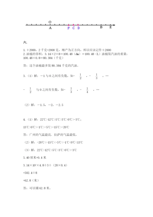 小学数学六年级下册竞赛试题（考点提分）.docx