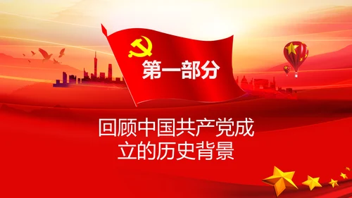 学习七一建党100周年讲话伟大建党精神PPT