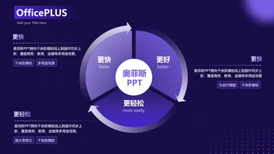 紫色科技风循环关系3项PPT