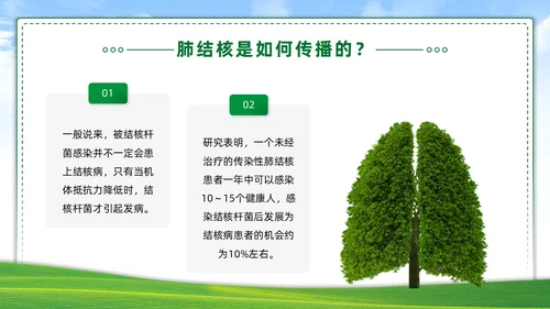 绿色简约世界防治结核病日你我共同努力终结结核流行PPT课件