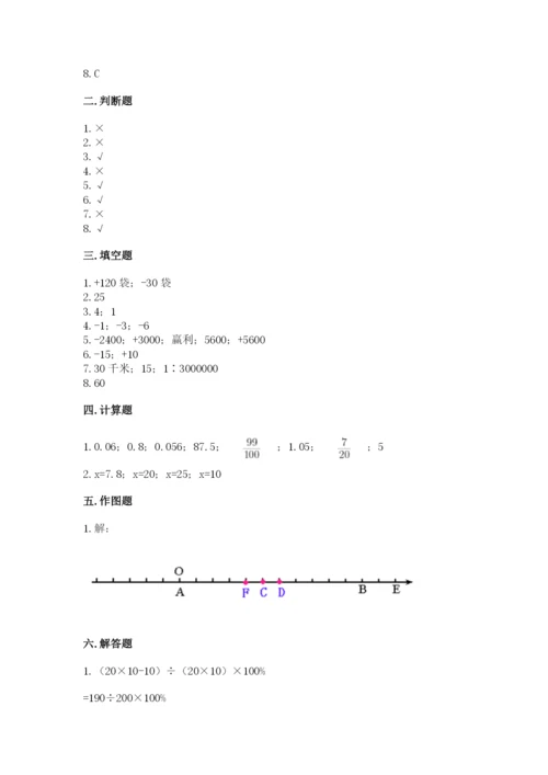 六年级下册数学期末测试卷（精选题）.docx