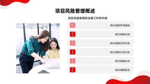 红色形状简约实拍项目风险管理pptpmp项目管理项目管理流程pmp项目管理（补充）