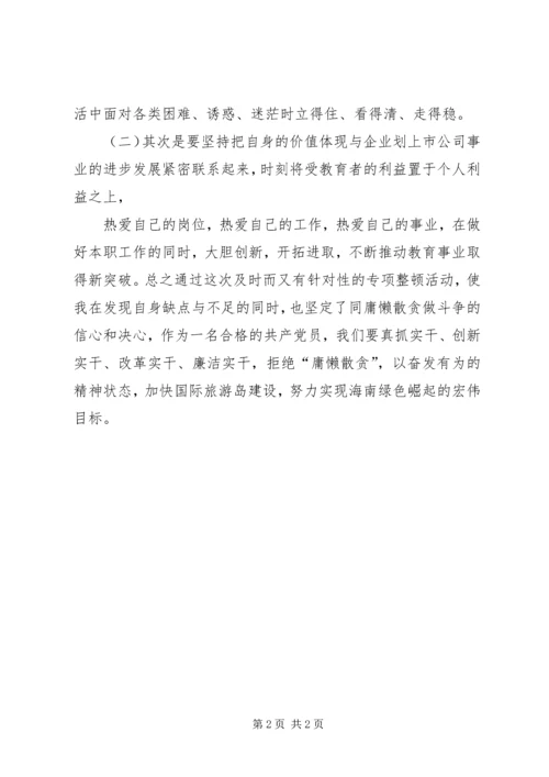 学习“庸懒散滑贪”专项整治活动心得体会 (2).docx