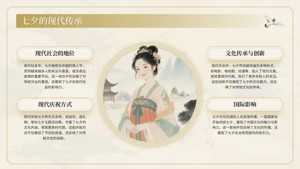 棕色中国风情牵七夕七夕文化讲座PPT模板