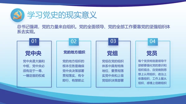 蓝色大气党建党支部年终工作总结PPT