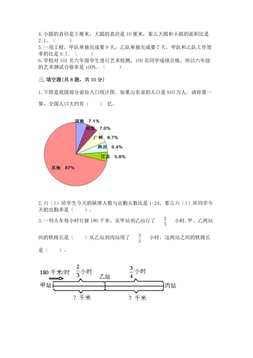 人教版小学六年级上册数学期末测试卷附答案下载.docx