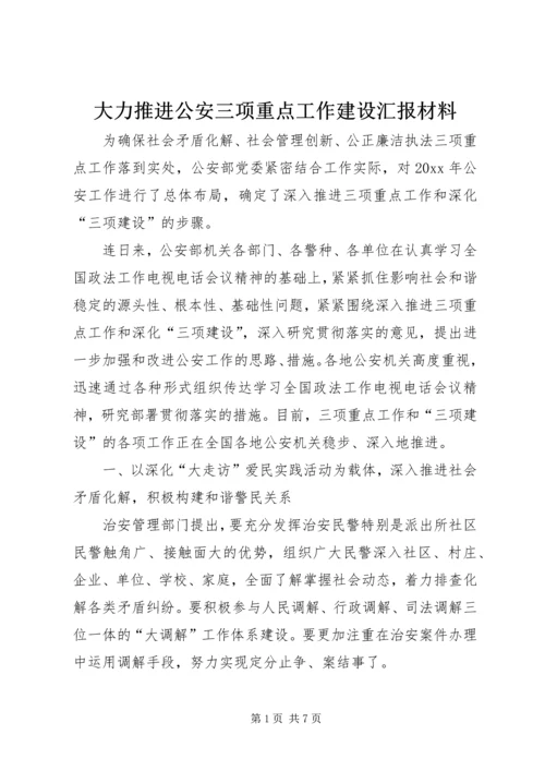 大力推进公安三项重点工作建设汇报材料.docx