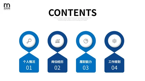 蓝色沉稳配色微粒体形状个人简历自我介绍PPT