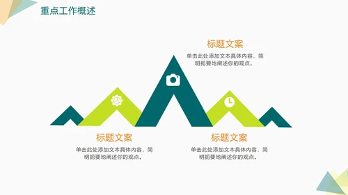 简约绿色几何切割奋进吧年终工作总结PPT模板