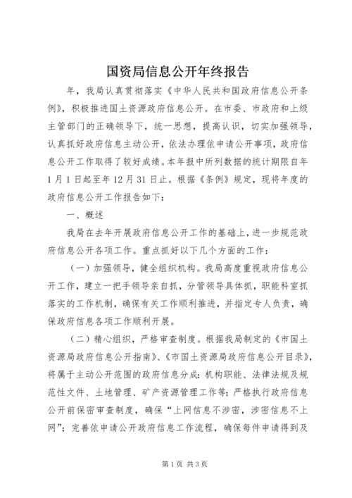 国资局信息公开年终报告.docx