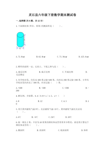 灵石县六年级下册数学期末测试卷精品.docx