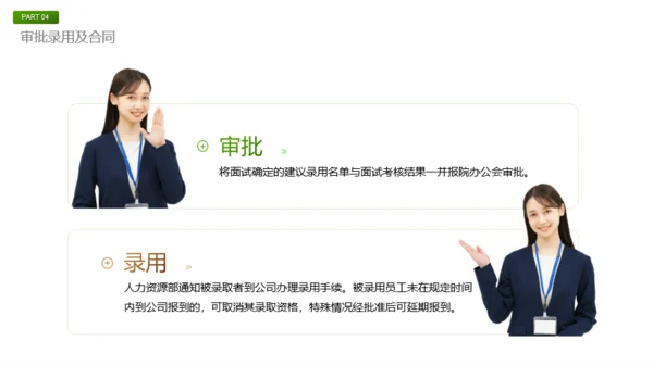 绿色商务风春季招聘方案PPT模板