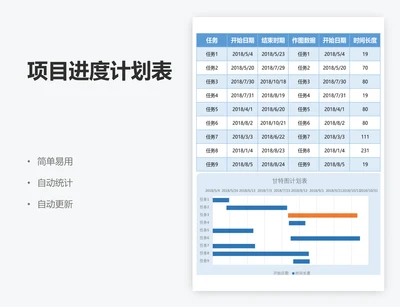 项目进度计划表