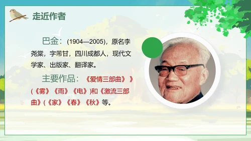 人教版语文四年级上册鸟的天堂课件PPT模板