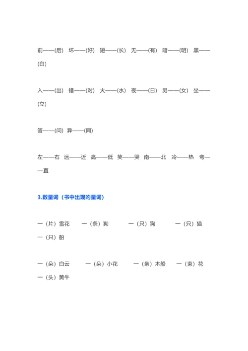 2023年新部编版一年级上册语文复习知识点汇总.docx